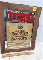 Leroux Old Style Rootbeer Schnapps Vintage Mirror