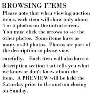 NOTICE  -  BROWSING AUCTION ITEMS