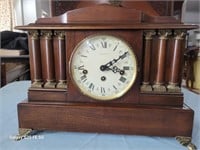 EMPEROR wooden mantle clock runs keeps time
