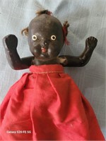 JAPAN very old strung porcelain toy black doll
