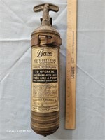 FYR FYTER PYRENE antique fire extinguisher brass