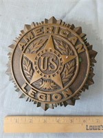 US AMERICAN LEGION heavy bronze military sign