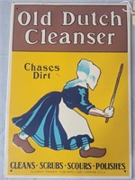 OLD DUTCH CLEANSER Vintage embossed 13x9 tin sign