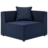 Saybrook Upholstered Corner Sectional Chair  Navy