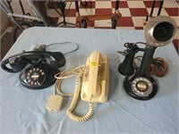 3 antique telephones American Bell Starlite stick
