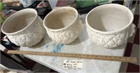 MCCOY pottery 3 antique matte white jardinieres