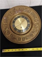 DIEHL Germany ornate old brass wall clock 12"