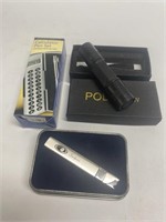 Butane Lighter, calculator Pen Set, and Small