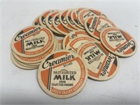 (20) Milk Bottle Tops “ Creamier” as shown