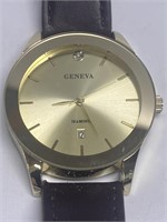 Geneva Wristwatch (Working)  With Leather Band