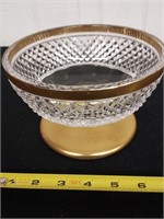 BACCARAT heavy footed bowl w gilt appx 7x4