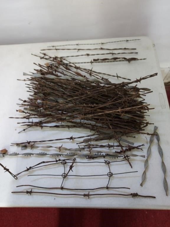 Huge lot antique barbed wire collection