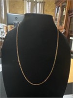 Heavy 24" 14k solid gold necklace Italy signed LLJ