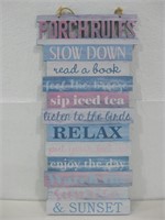 24"x 12" Porch Rules Wall Decor See Info