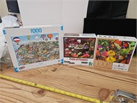 Lot of 1,000 Piece Puzzles