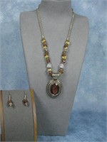 Fashion Costume Jewelry Necklace W/Earrings
