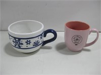 Two Ceramic Mugs Largest 5"x 4"