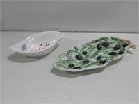Two Ceramic Dish Decor Largest 10"x 4"