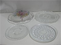 Four Glass Dishes Largest 15"
