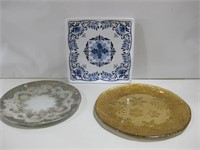 Three Decorative Plates Largest 15"