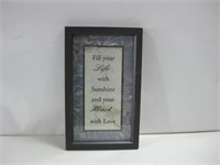 15.75"x 9.5" Framed Fill Your Life Decor