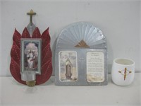 Three Religious Items Largest 10"x 5"