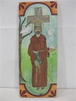7.5"x 8.25" St Francis Painting On Wood