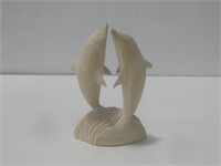 8" Carved Wood Dolphins