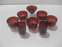 MCM Imperial Glass Ruby Red Glasses Tallest 4"