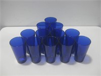 Twelve 6" Kobalt Blue Drinking Glasses