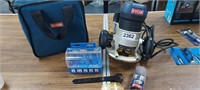 RYOBI ROUTER WITH ACCESSORIES AND BAG