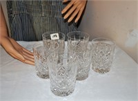 Cut Lead Crystal Water Glasses Bar Glasses