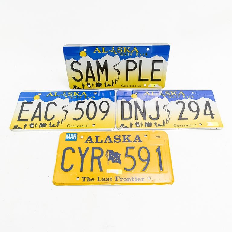 3 Alaska License Plates