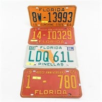 4 Florida License Plates 64-98