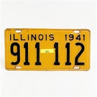 Illinois 1941 License Plate