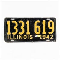 Illinois 1942 License Plate