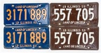 4 License Plates1959 1960