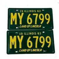 Illinois 1963 License Plate Set