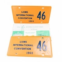 1960 IL Lions Intern. Convention License Plate Set
