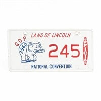 '60 Illinois GOP National Convention License Plate