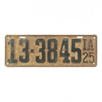 Iowa 1925 License Plate