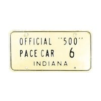 1973 Indy 500 Pace Car License Plate #6