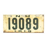 New Hampshire 1919 License Plate