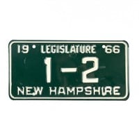 New Hampshire 1966 Legislature License Plate