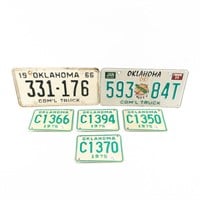 6 Oklahoma License Plates 1966-1999