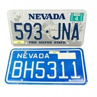 2 Nevada License Plates 1978 - 2000