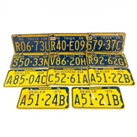 11 Pennsylvania License Plates 1958-1970