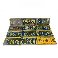 12 Pennsylvania License Plates 1960-1978