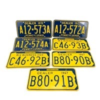 3 Pairs of Pennsylvania Sequential License Plates