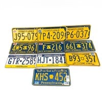 10 Pennsylvania License Plates 1966-2002